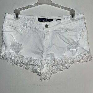 Hollister white destructed shorts - EUC!!! $15